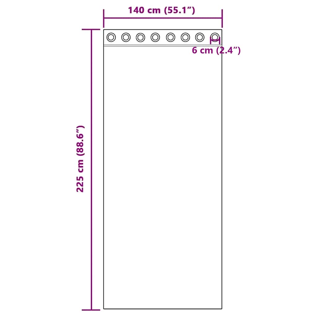 voile-gardiner med øskner 2 stk. 140x225 cm cremefarvet