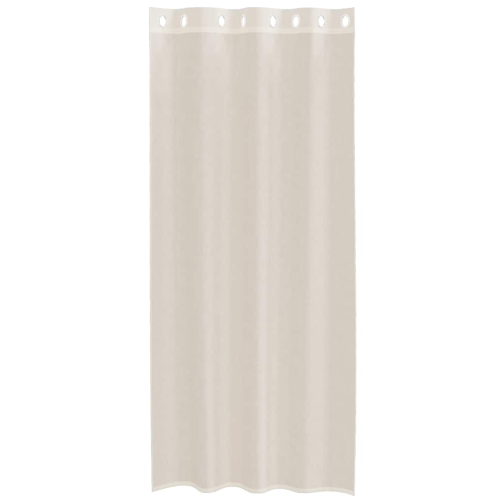 voile-gardiner med øskner 2 stk. 140x245 cm cremefarvet