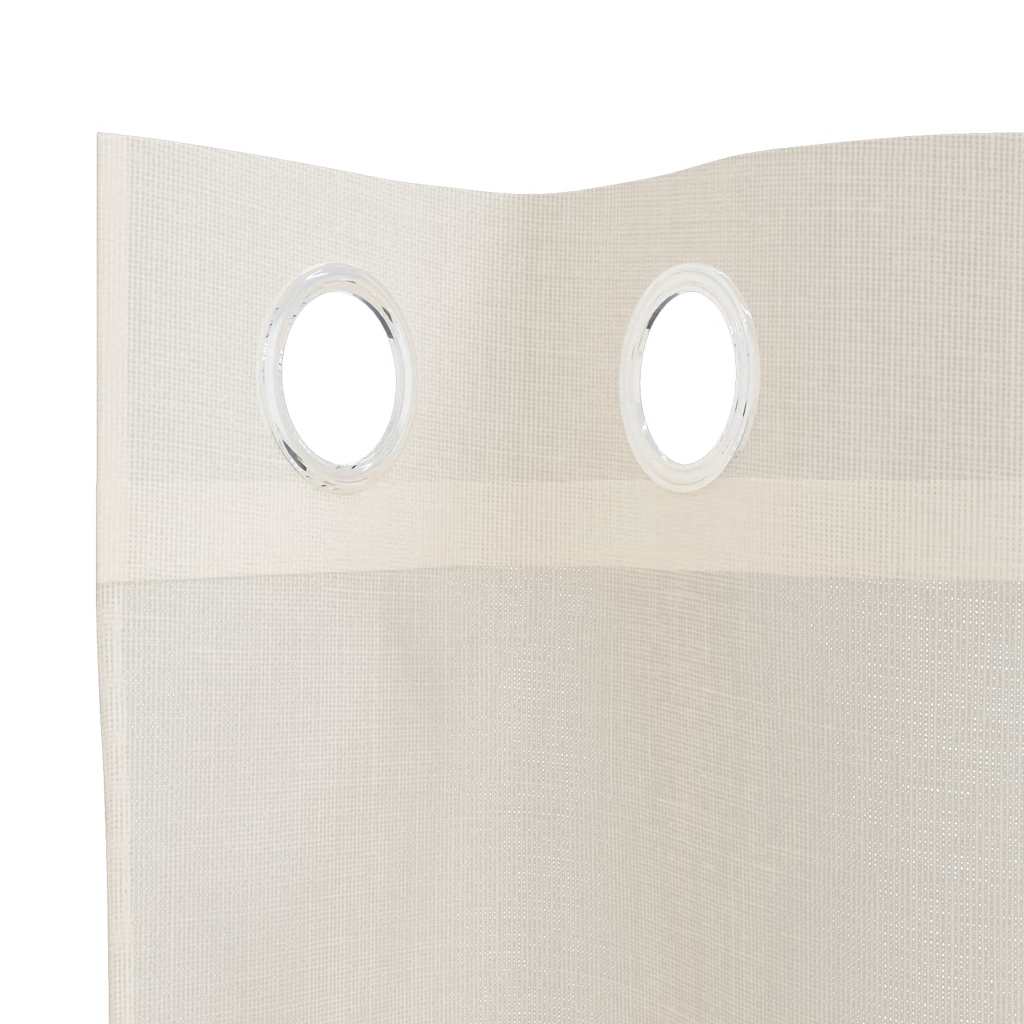 voile-gardiner med øskner 2 stk. 140x245 cm cremefarvet