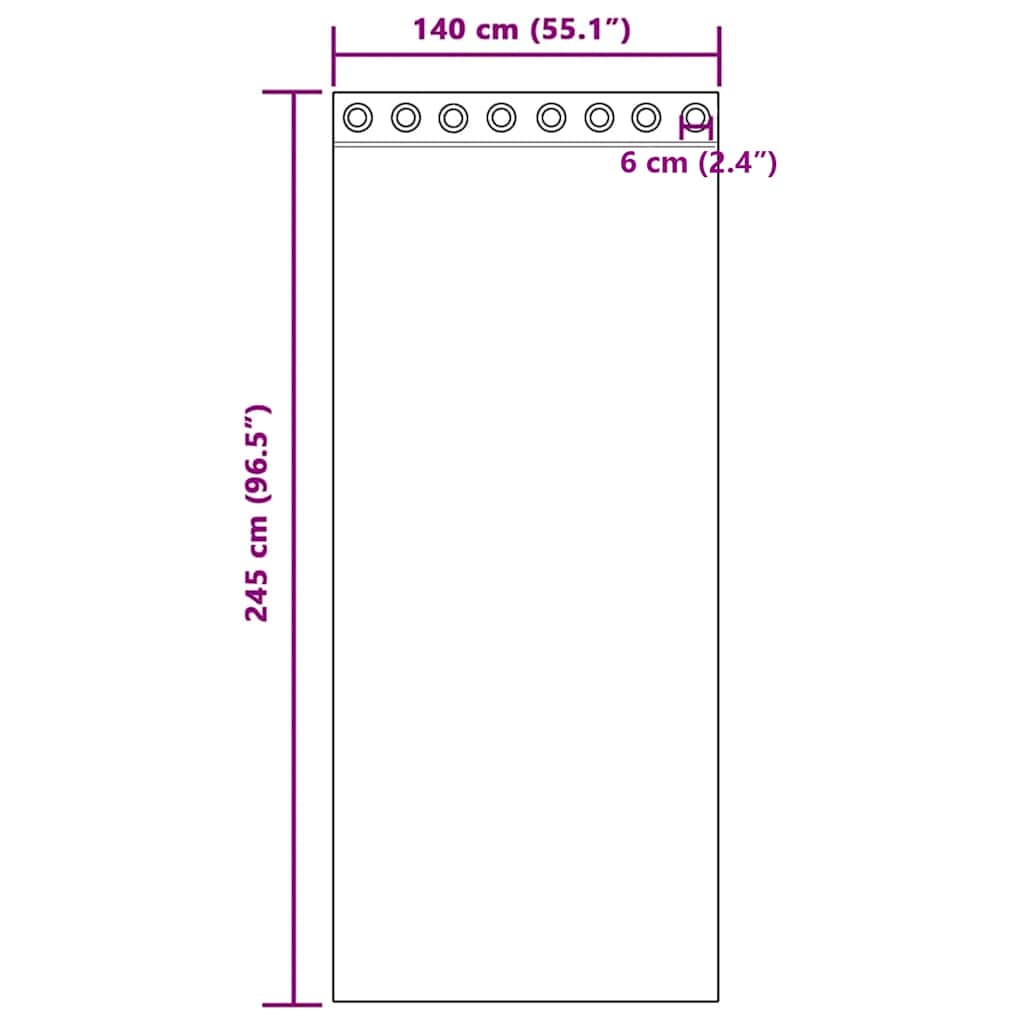 voile-gardiner med øskner 2 stk. 140x245 cm cremefarvet