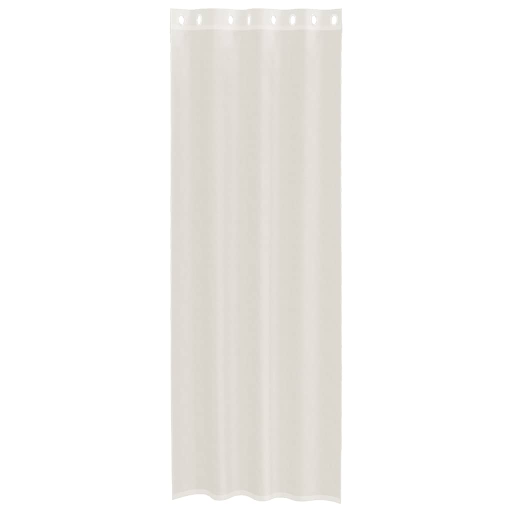 voile-gardiner med øskner 2 stk. 140x260 cm cremefarvet