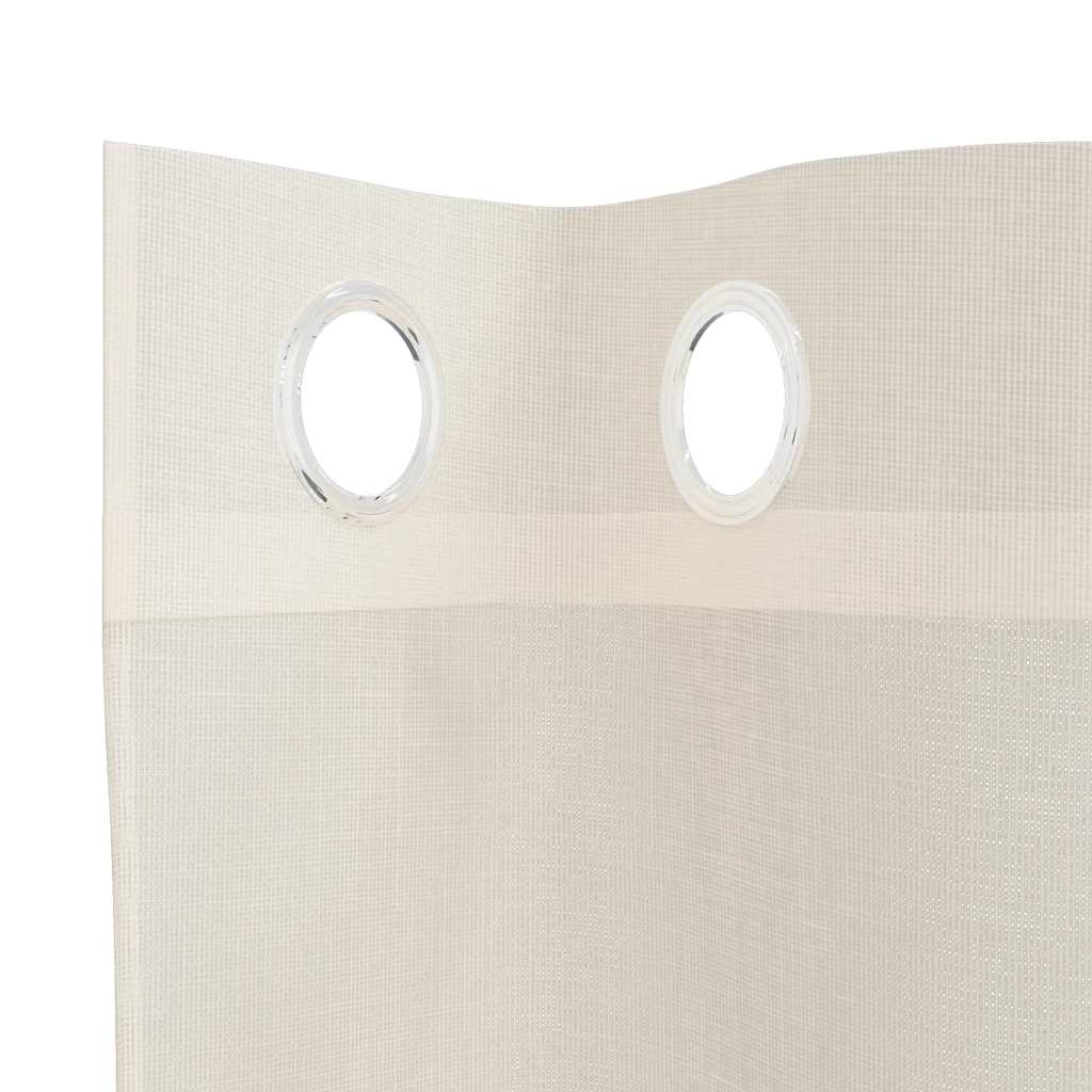 voile-gardiner med øskner 2 stk. 140x260 cm cremefarvet