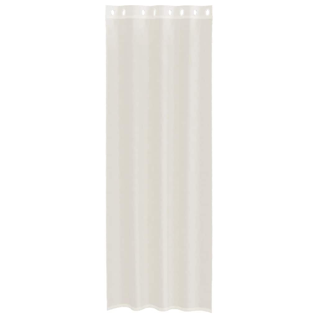 voile-gardiner med øskner 2 stk. 140x300 cm cremefarvet