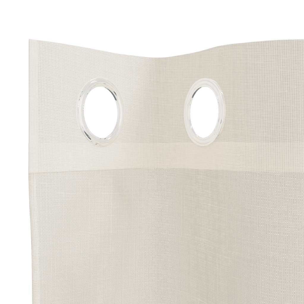voile-gardiner med øskner 2 stk. 140x300 cm cremefarvet