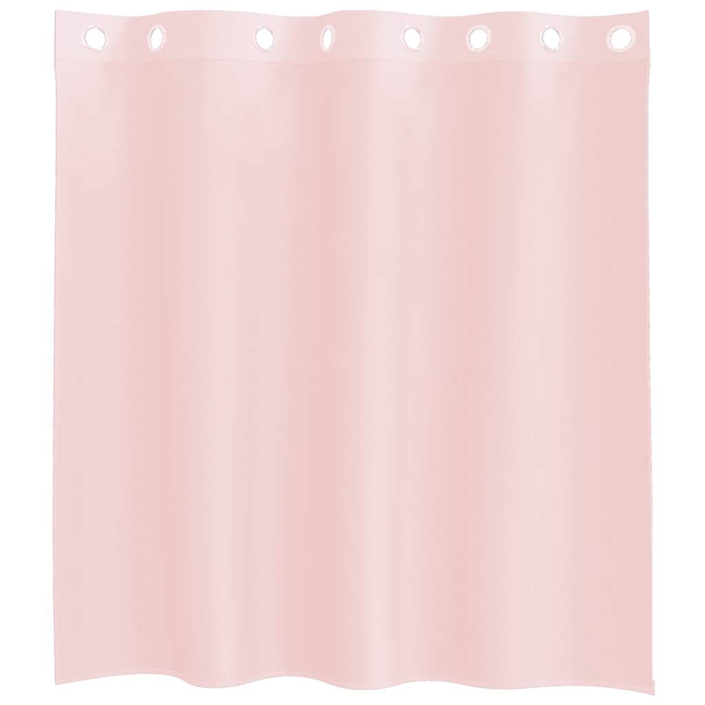 voile-gardiner med øskner 2 stk. 140x140 cm lyserød