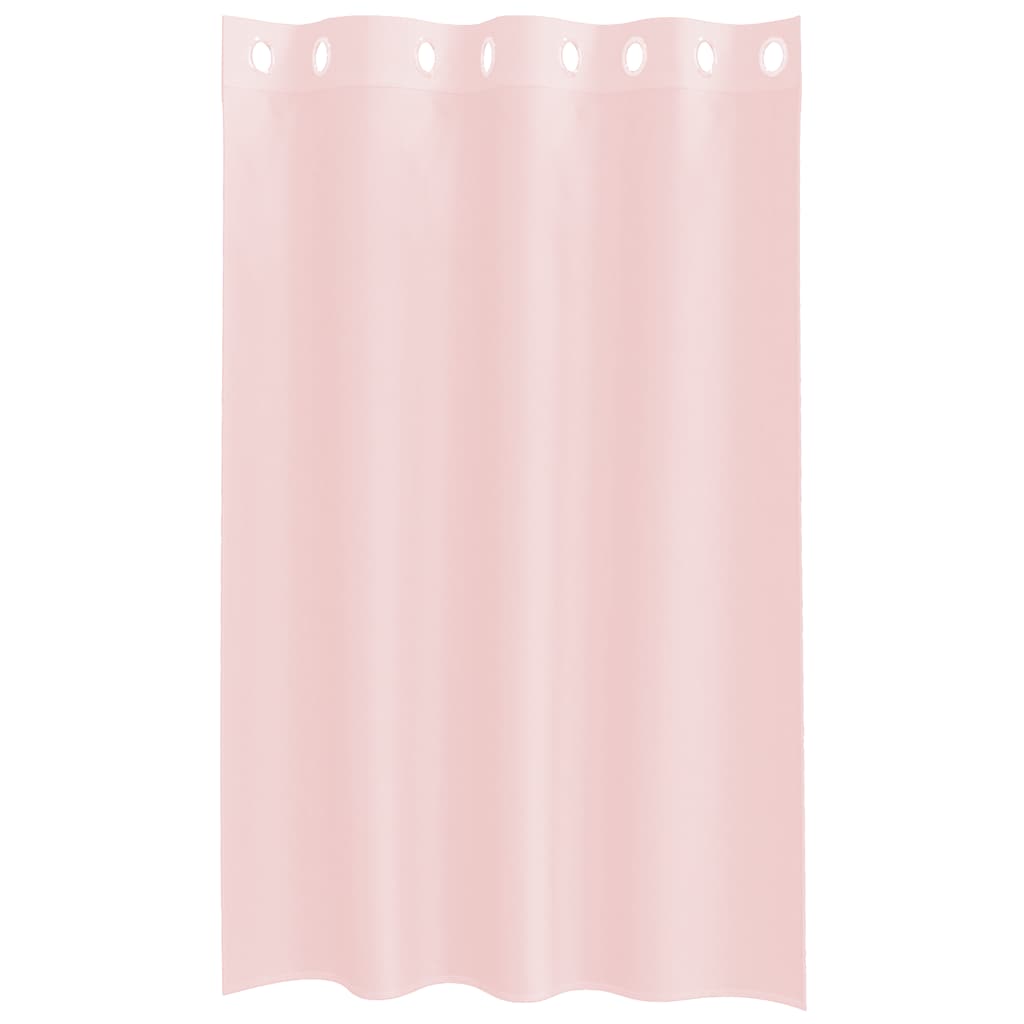 voile-gardiner med øskner 2 stk. 140x175 cm lyserød