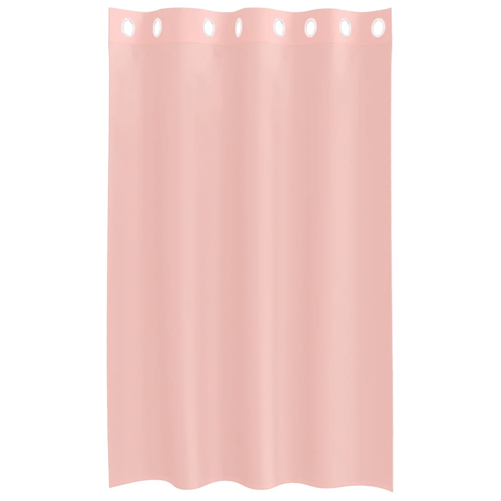 voile-gardiner med øskner 2 stk. 140x175 cm lyserød