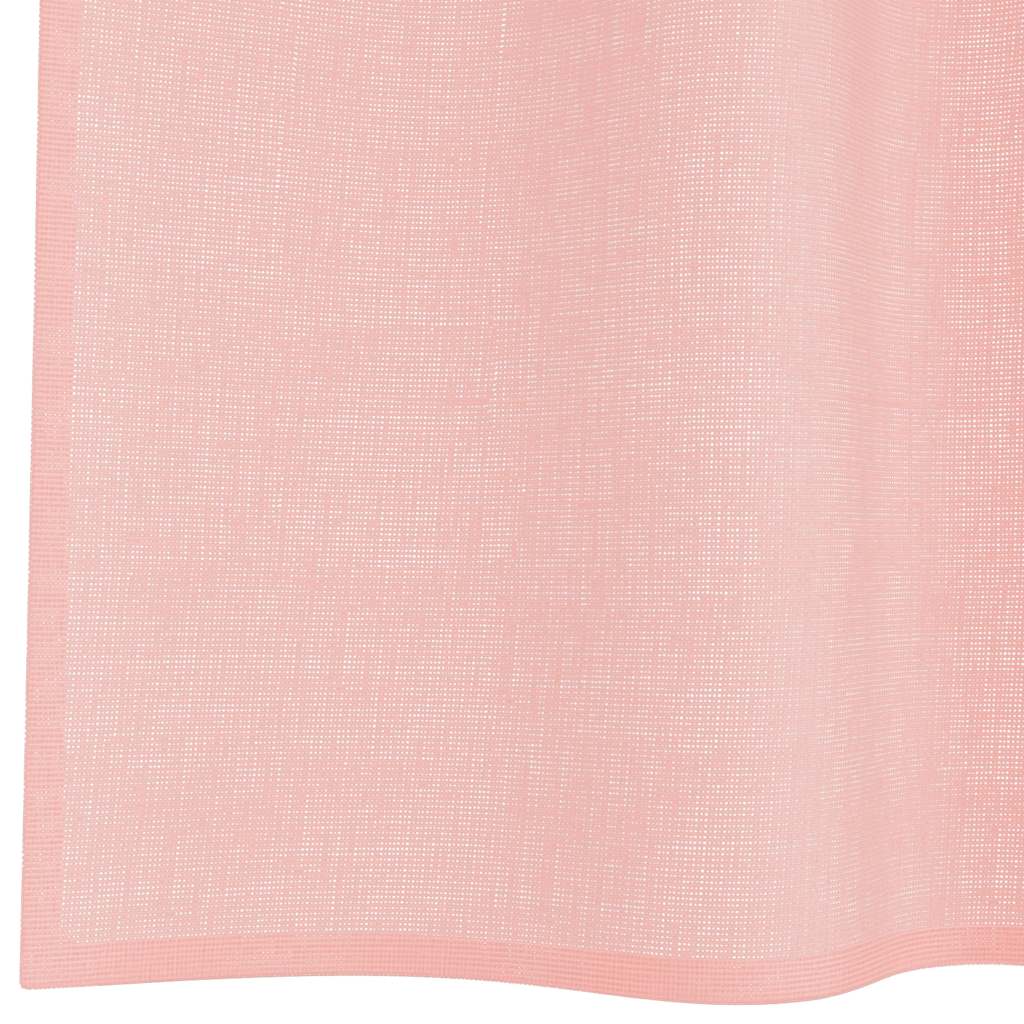 voile-gardiner med øskner 2 stk. 140x300 cm lyserød