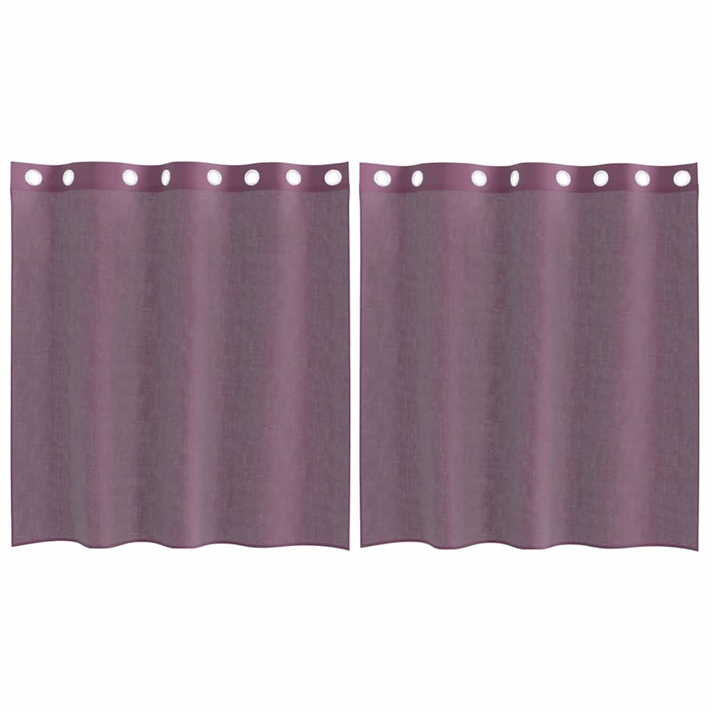 voile-gardiner med øskner 2 stk. 140x140 cm lilla