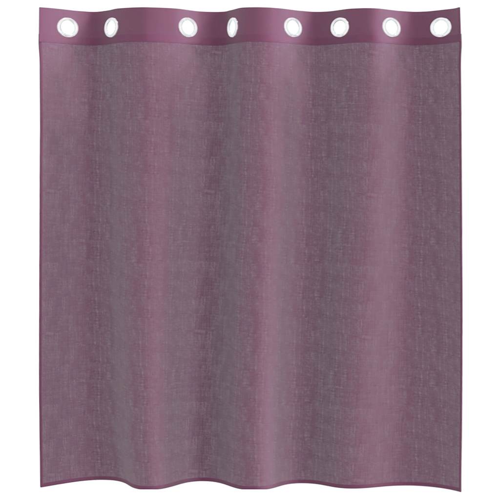 voile-gardiner med øskner 2 stk. 140x140 cm lilla