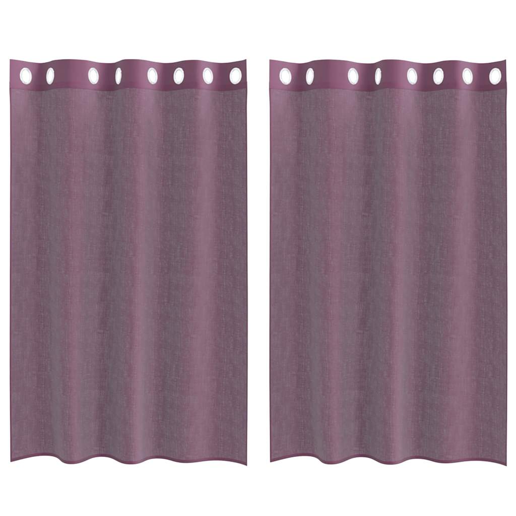 voile-gardiner med øskner 2 stk. 140x175 cm lilla