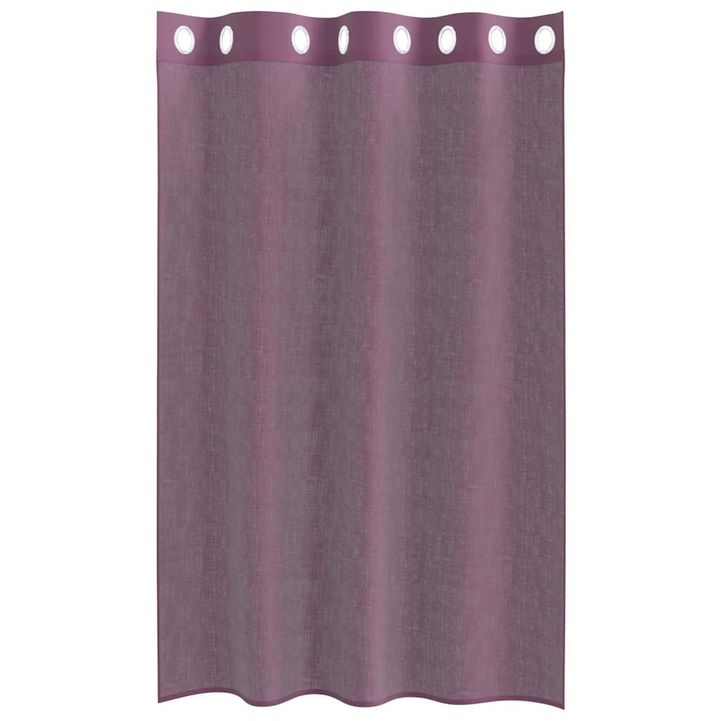 voile-gardiner med øskner 2 stk. 140x175 cm lilla