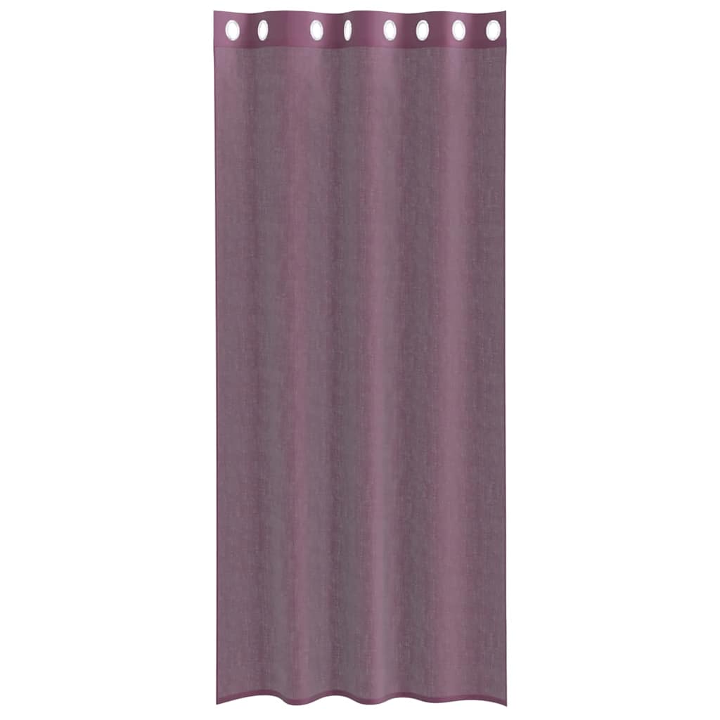 voile-gardiner med øskner 2 stk. 140x225 cm lilla