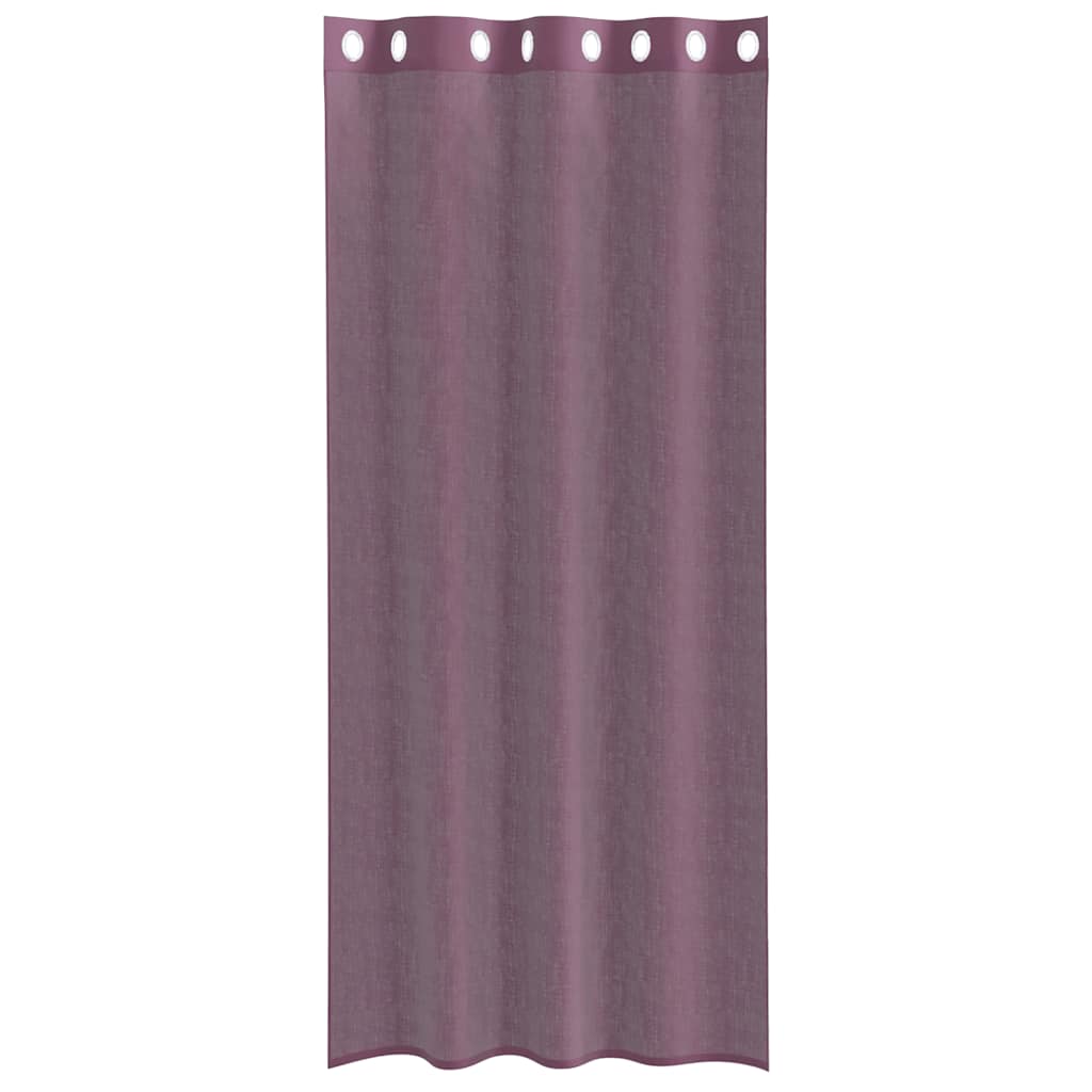 voile-gardiner med øskner 2 stk. 140x245 cm lilla