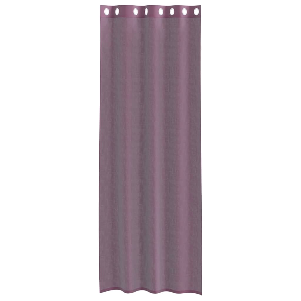 voile-gardiner med øskner 2 stk. 140x300 cm lilla