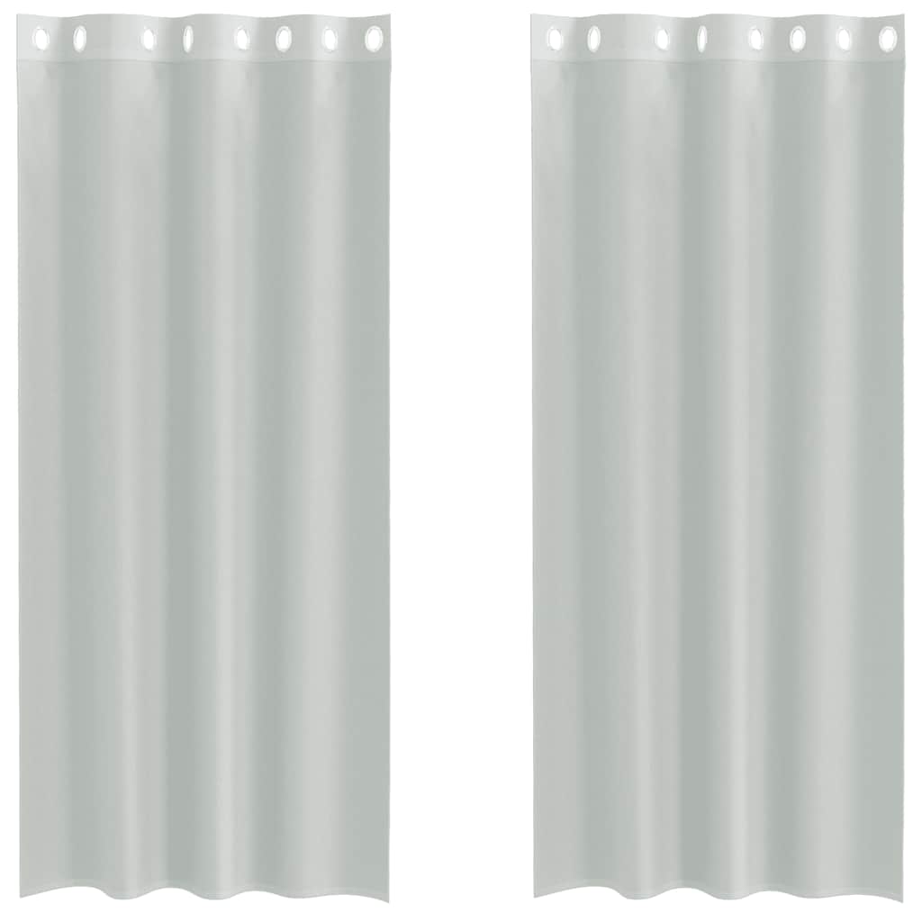 voile-gardiner med øskner 2 stk. 140x225 cm lysegrå