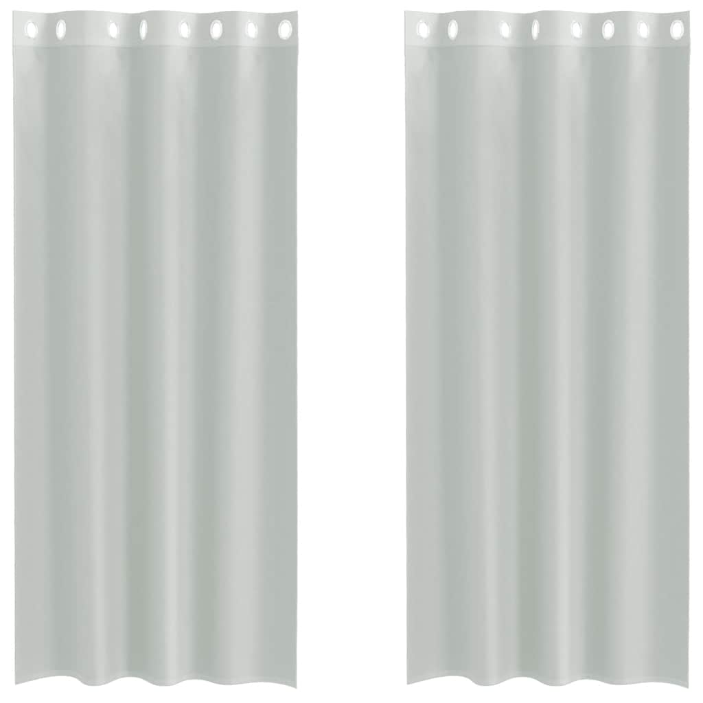 voile-gardiner med øskner 2 stk. 140x245 cm lysegrå
