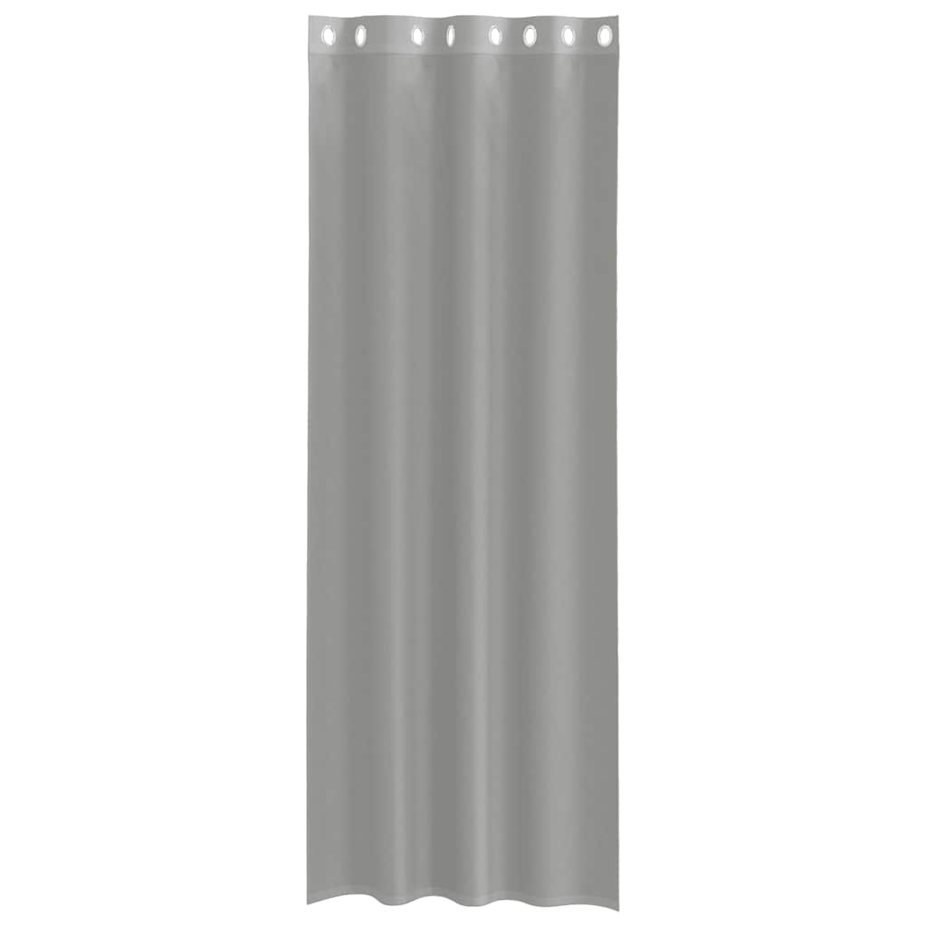 voile-gardiner med øskner 2 stk. 140x260 cm lysegrå