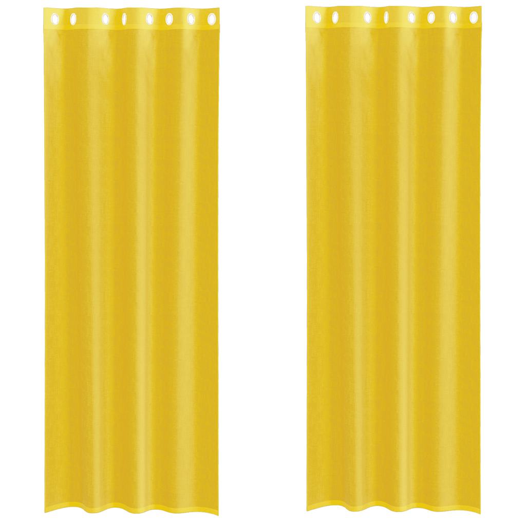 voile-gardiner med øskner 2 stk. gul