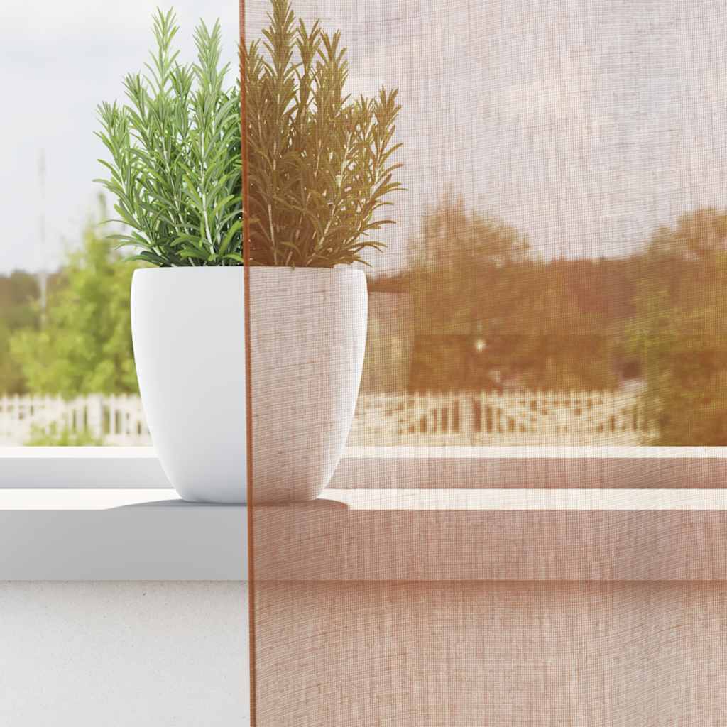 voile-gardiner med øskner 2 stk. terrakotta