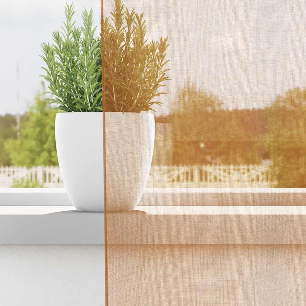 voile-gardiner med øskner 2 stk. terrakotta