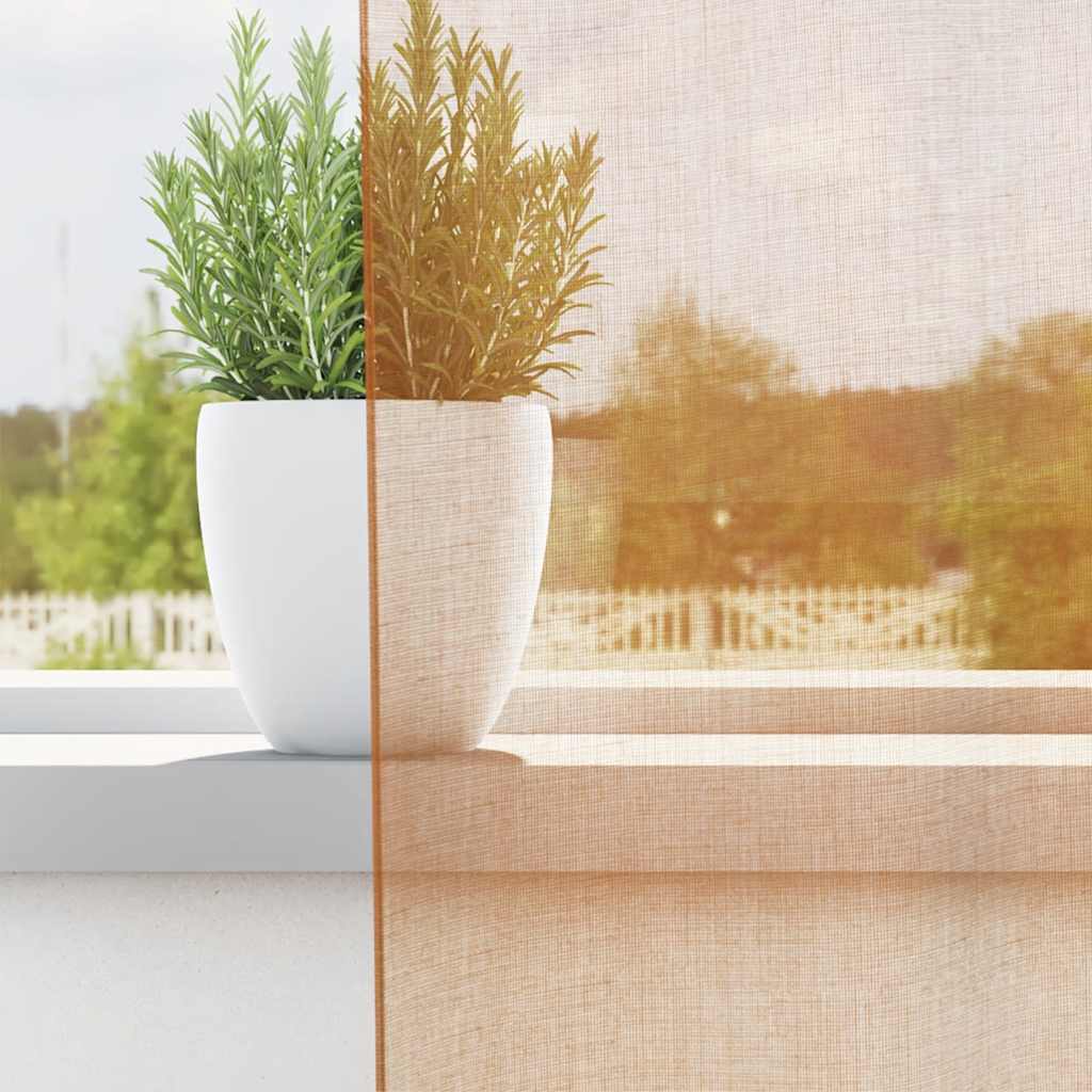 voile-gardiner med øskner 2 stk. terrakotta