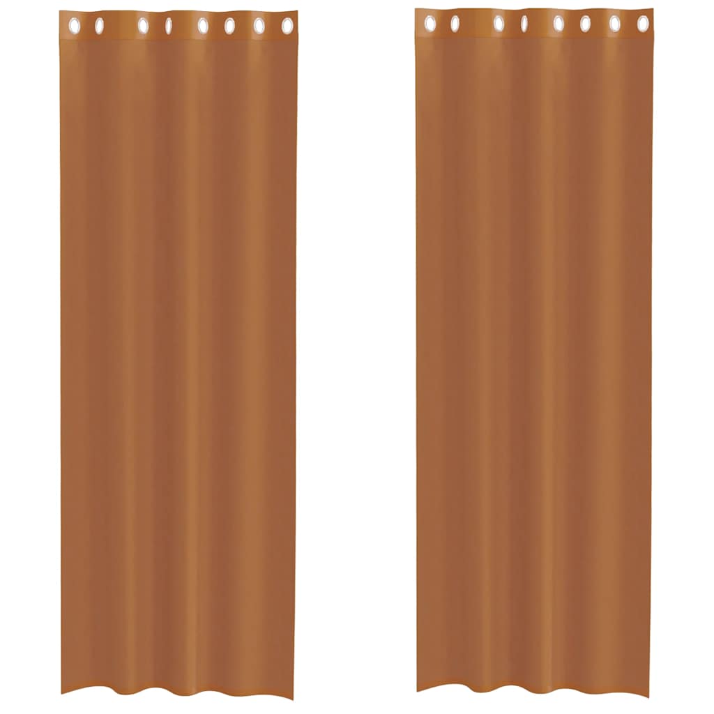 voile-gardiner med øskner 2 stk. terrakotta