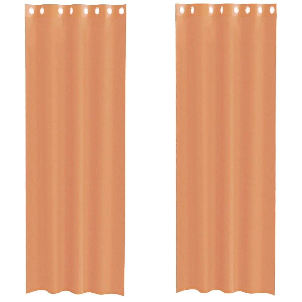 voile-gardiner med øskner 2 stk. terrakotta