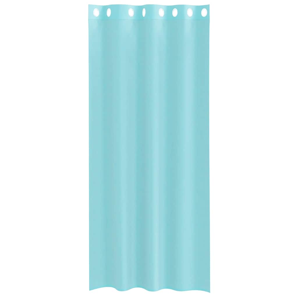 voile-gardiner med øskner 2 stk. turkis