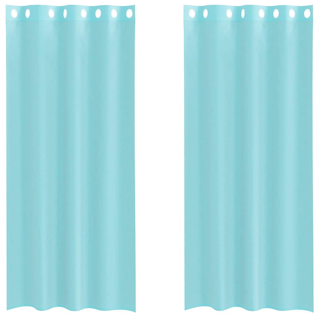 voile-gardiner med øskner 2 stk. turkis