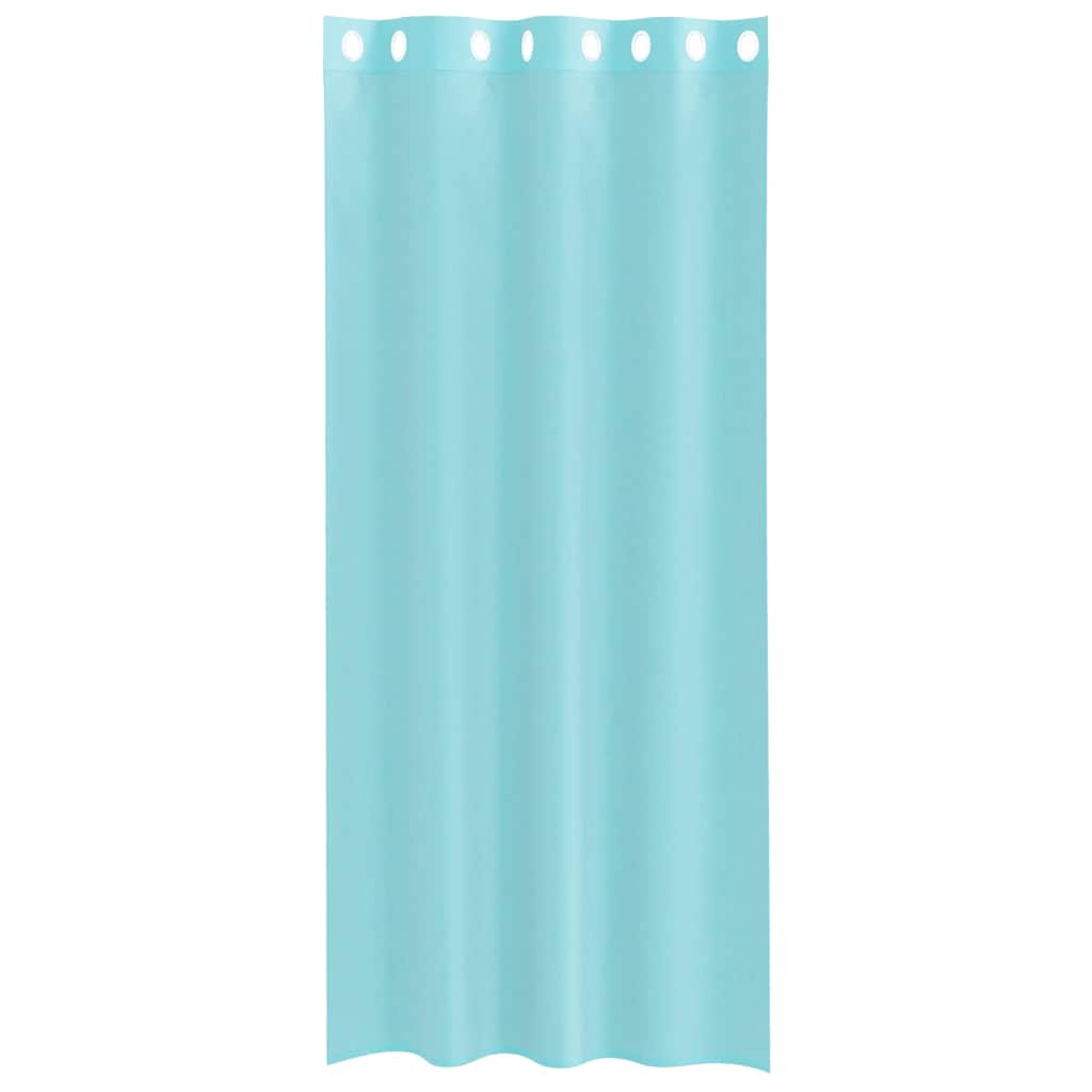 voile-gardiner med øskner 2 stk. turkis