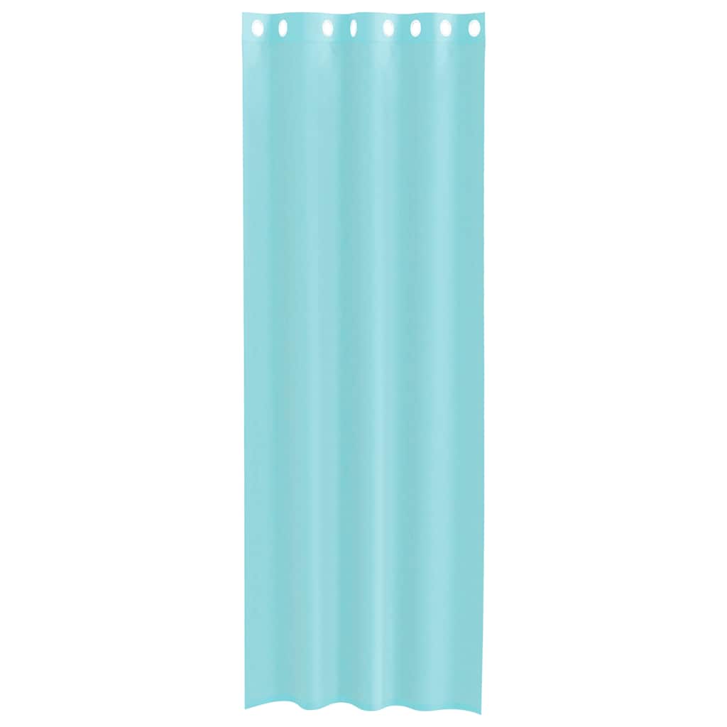 voile-gardiner med øskner 2 stk. turkis