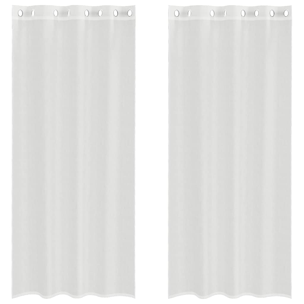 voile-gardiner med øskner 2 stk. hvid