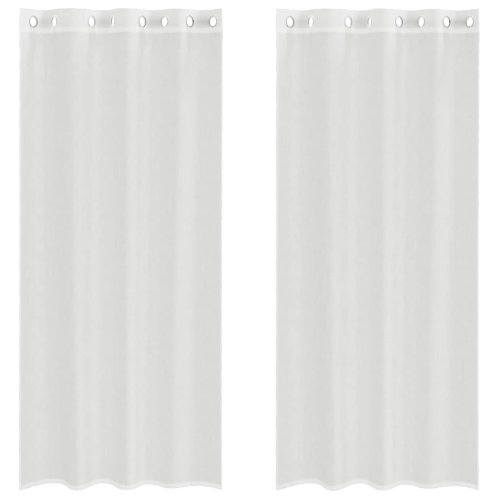 voile-gardiner med øskner 2 stk. hvid