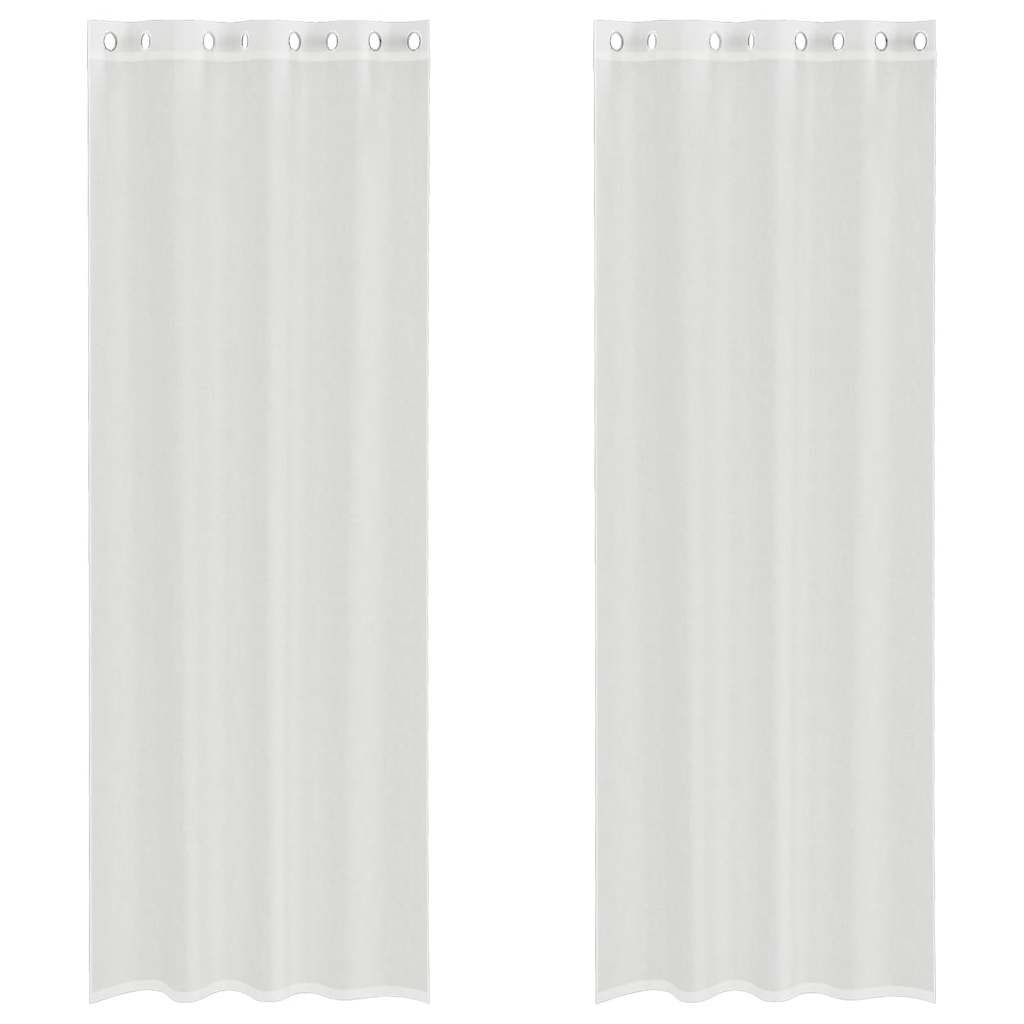 voile-gardiner med øskner 2 stk. hvid