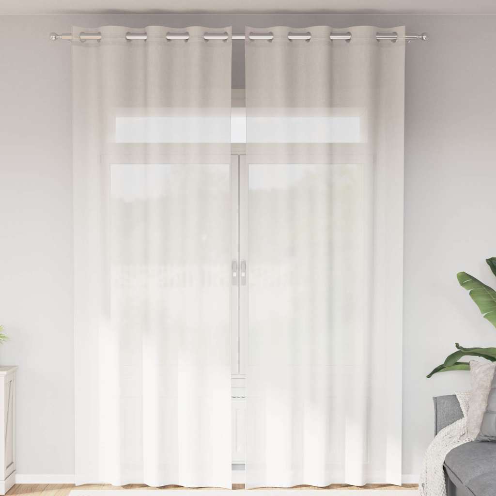 voile-gardiner med øskner 2 stk. hvid