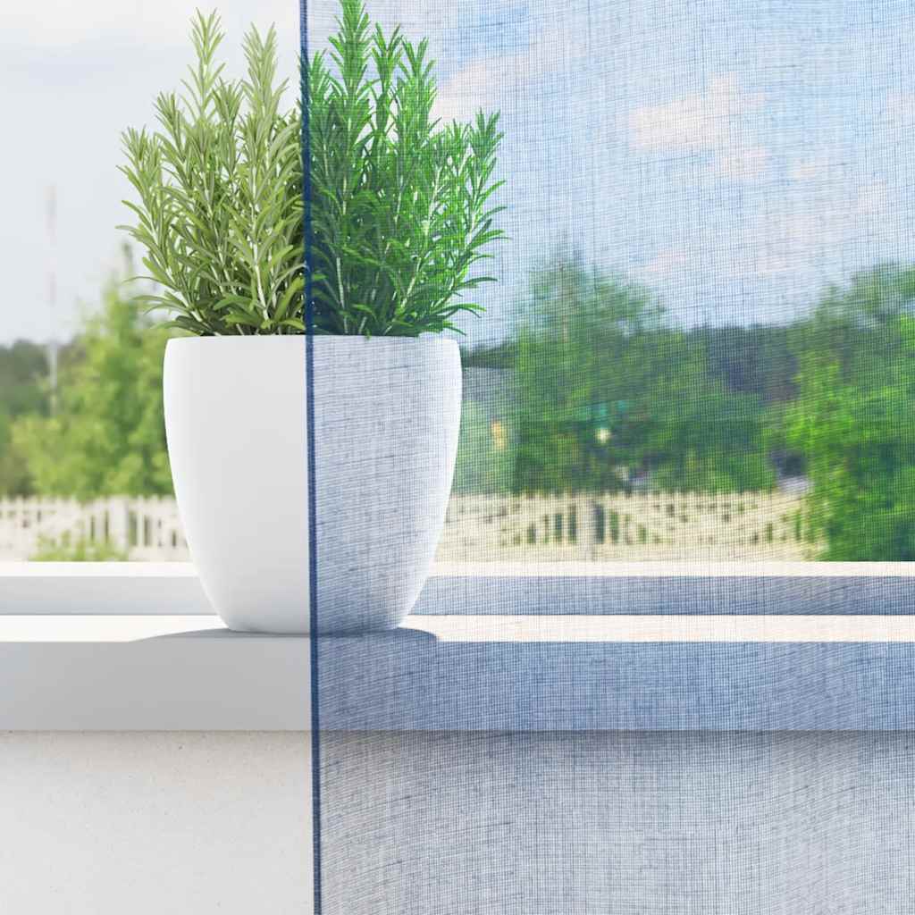 voile-gardiner med stanglommer 2 stk kongeblå