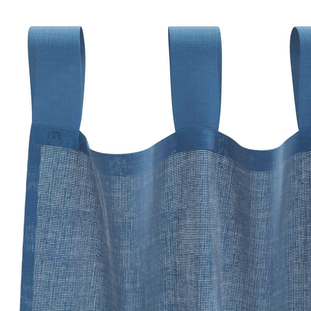 voile-gardiner med stanglommer 2 stk kongeblå