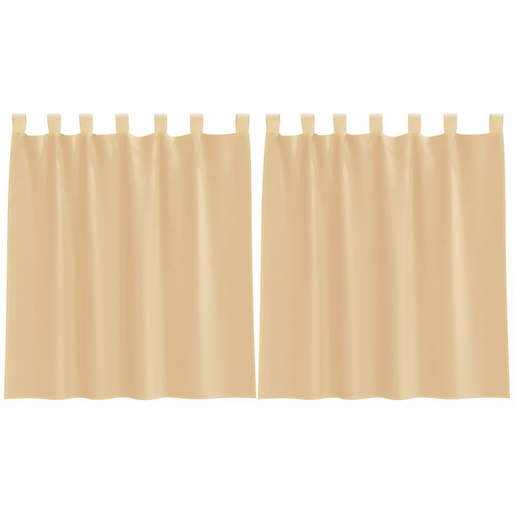 voile-gardiner med stanglommer 2 stk sandfarvet