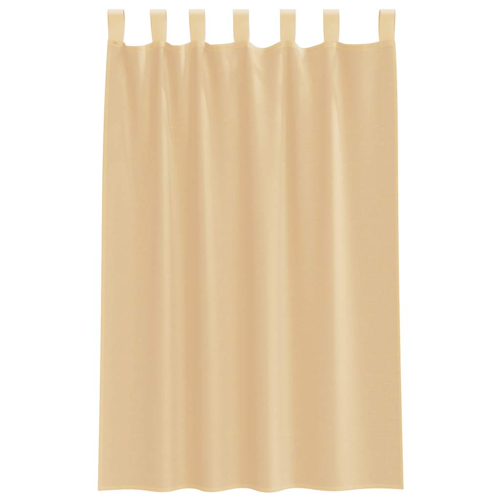 voile-gardiner med stanglommer 2 stk sandfarvet