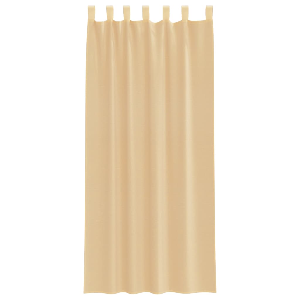 voile-gardiner med stanglommer 2 stk sandfarvet
