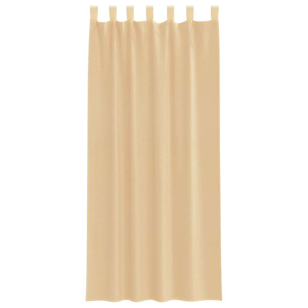 voile-gardiner med stanglommer 2 stk sandfarvet
