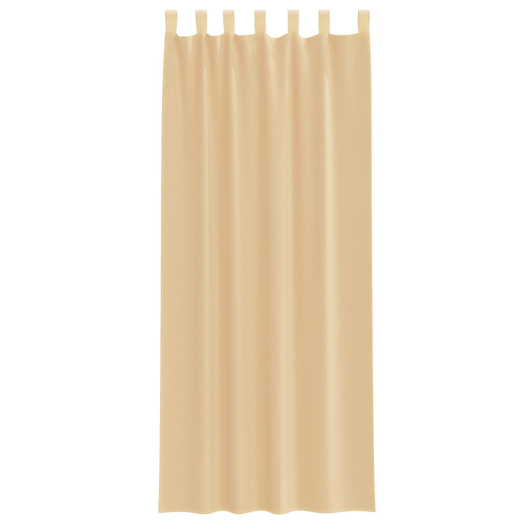 voile-gardiner med stanglommer 2 stk sandfarvet