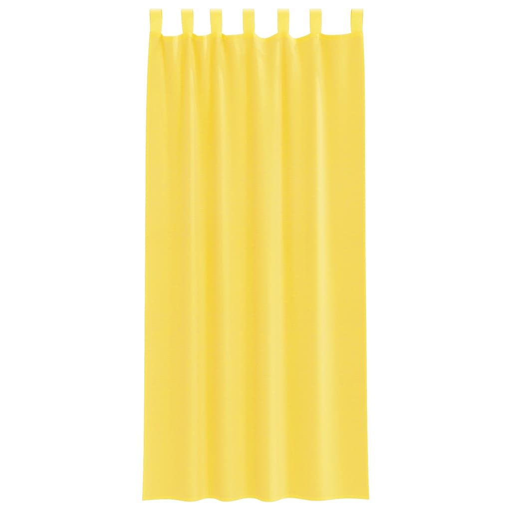 voile-gardiner med stanglommer 2 stk gul