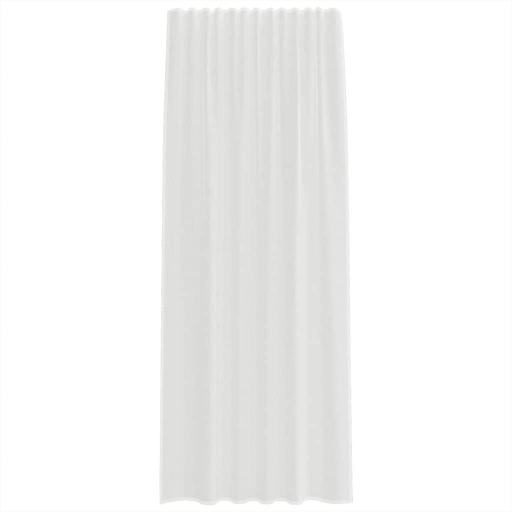 voile-gardiner med stanglommer 2 stk hvid