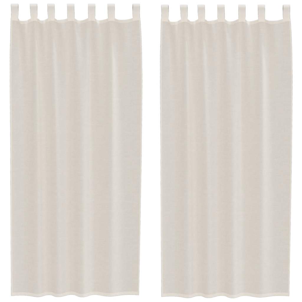 voile-gardiner med fane i toppen 2 stk. cremefarvet