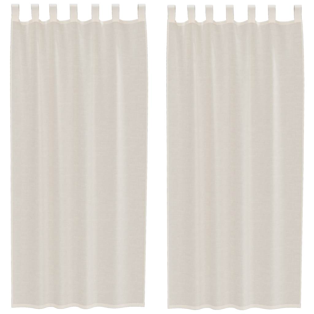 voile-gardiner med fane i toppen 2 stk. cremefarvet