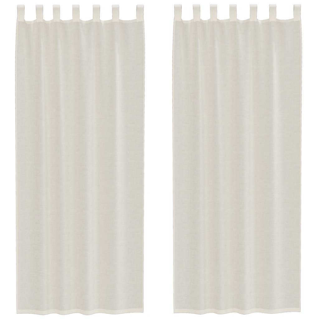 voile-gardiner med fane i toppen 2 stk. cremefarvet