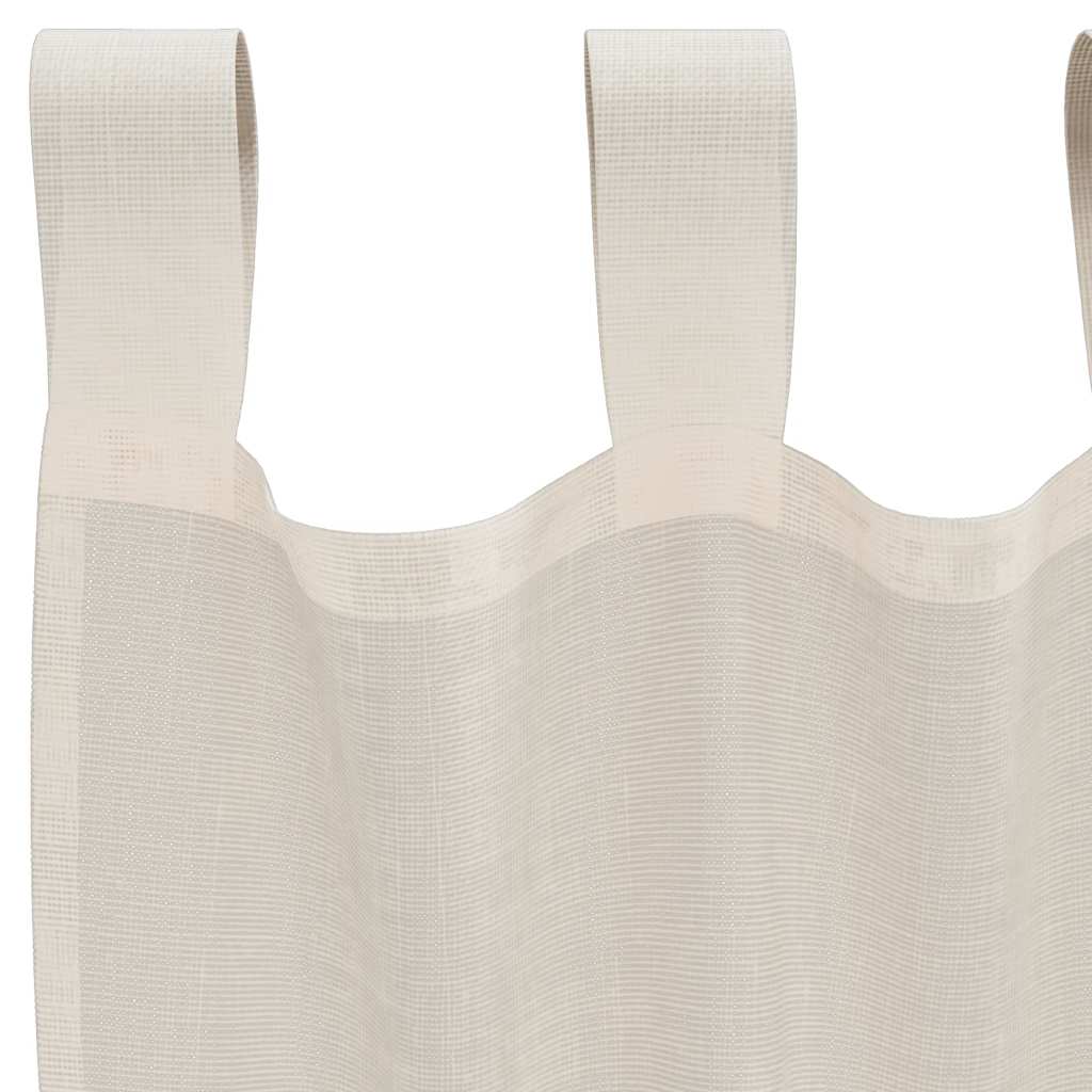voile-gardiner med fane i toppen 2 stk. cremefarvet