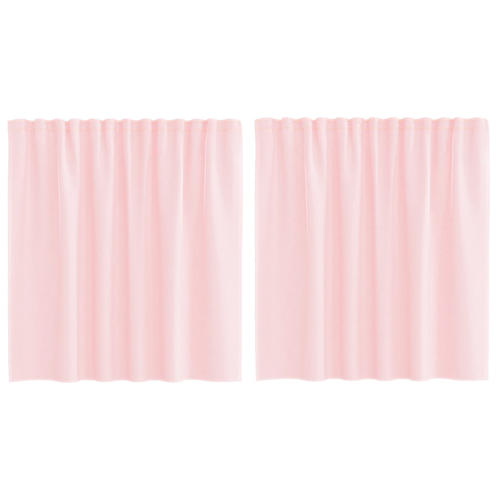 voile-gardiner med løkker 2 stk. 140x140 cm lyserød